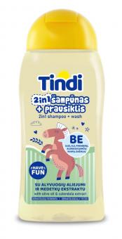 TINDI 2in1 – детский шампунь-гель с оливковым маслом и экстрактом календулы (210 мл) 