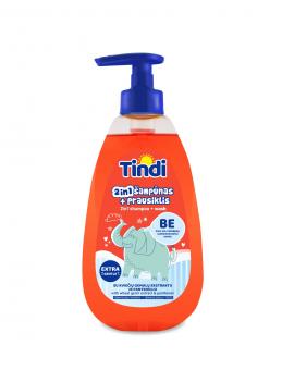 TINDI 2in1 šampūnas ir prausiklis vaikams  su kviečių gemalų ekstraktu ir pantenoliu (475 ml) 