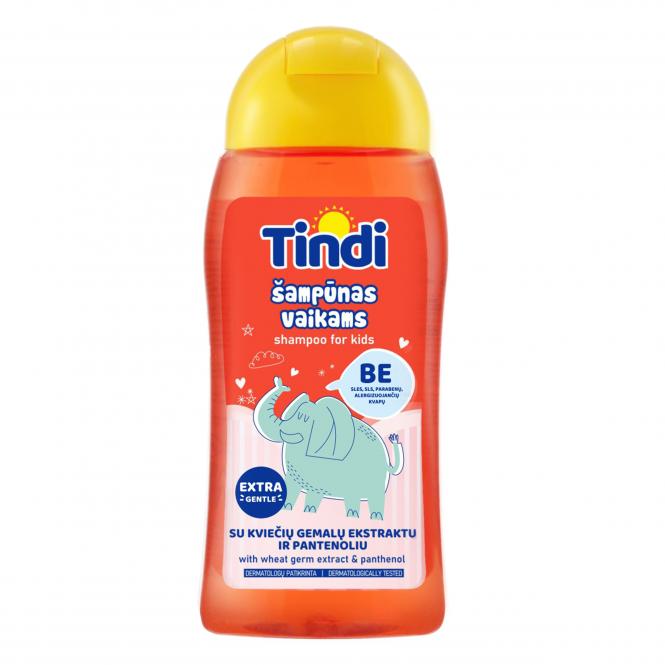 TINDI šampūnas vaikams su kviečių gemalų ekstraktu ir pantenoliu, 210 ml 